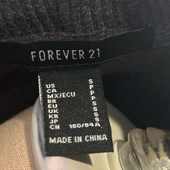 Forever 21 Charcoal Zip-Up Hoodie - Picture 4 of 4